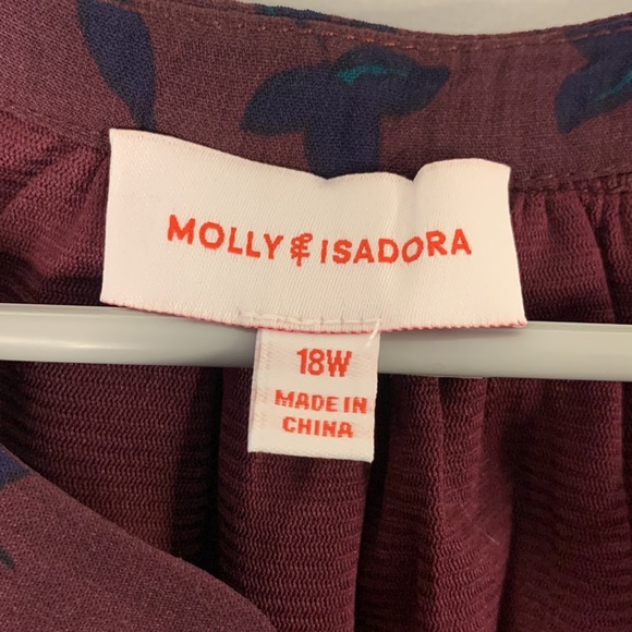 Plum long sleeve midi dress size 18w brand Molly and isadora - Picture 2 of 4